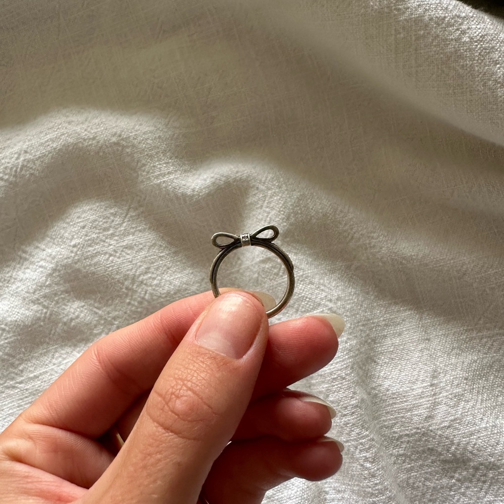 Pandora Sparkling Sterling Silver Bow Ring- Size 5